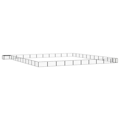 vidaXL 8-Panel Dog Playpen Black 100x50 cm Powder-coated Steel