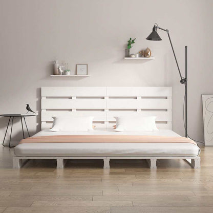 vidaXL Bed Frame without Mattress White 180x200 cm Super King Solid Wood Pine 3