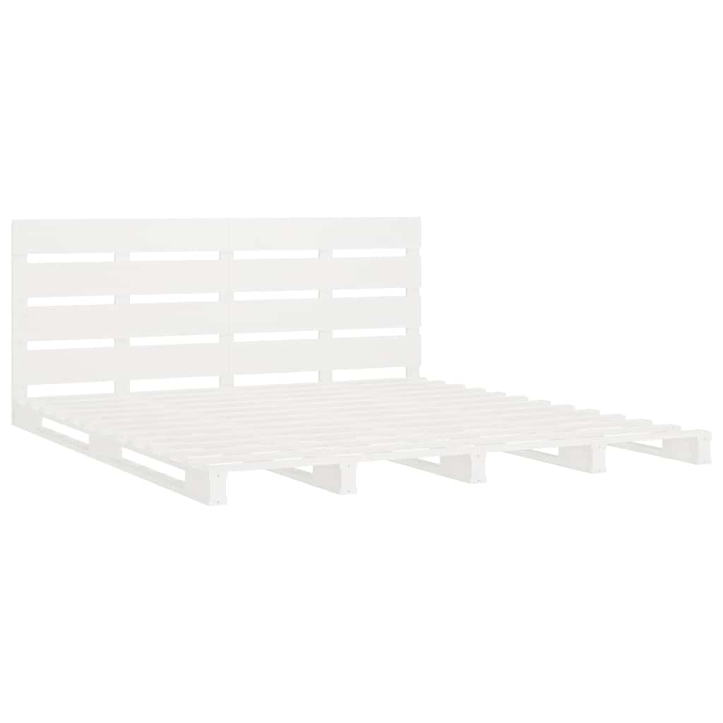 vidaXL Bed Frame without Mattress White 180x200 cm Super King Solid Wood Pine 5