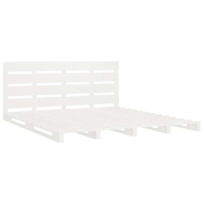 vidaXL Bed Frame without Mattress White 180x200 cm Super King Solid Wood Pine 5