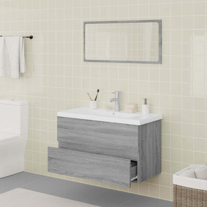 Bathroom Furniture Set Engineered Wood Depth 39.5 cm Grey sonoma without faucet
