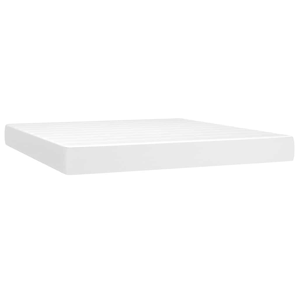 vidaXL Pocket Spring Bed Mattress White 183x213x20 cm Faux Leather 2