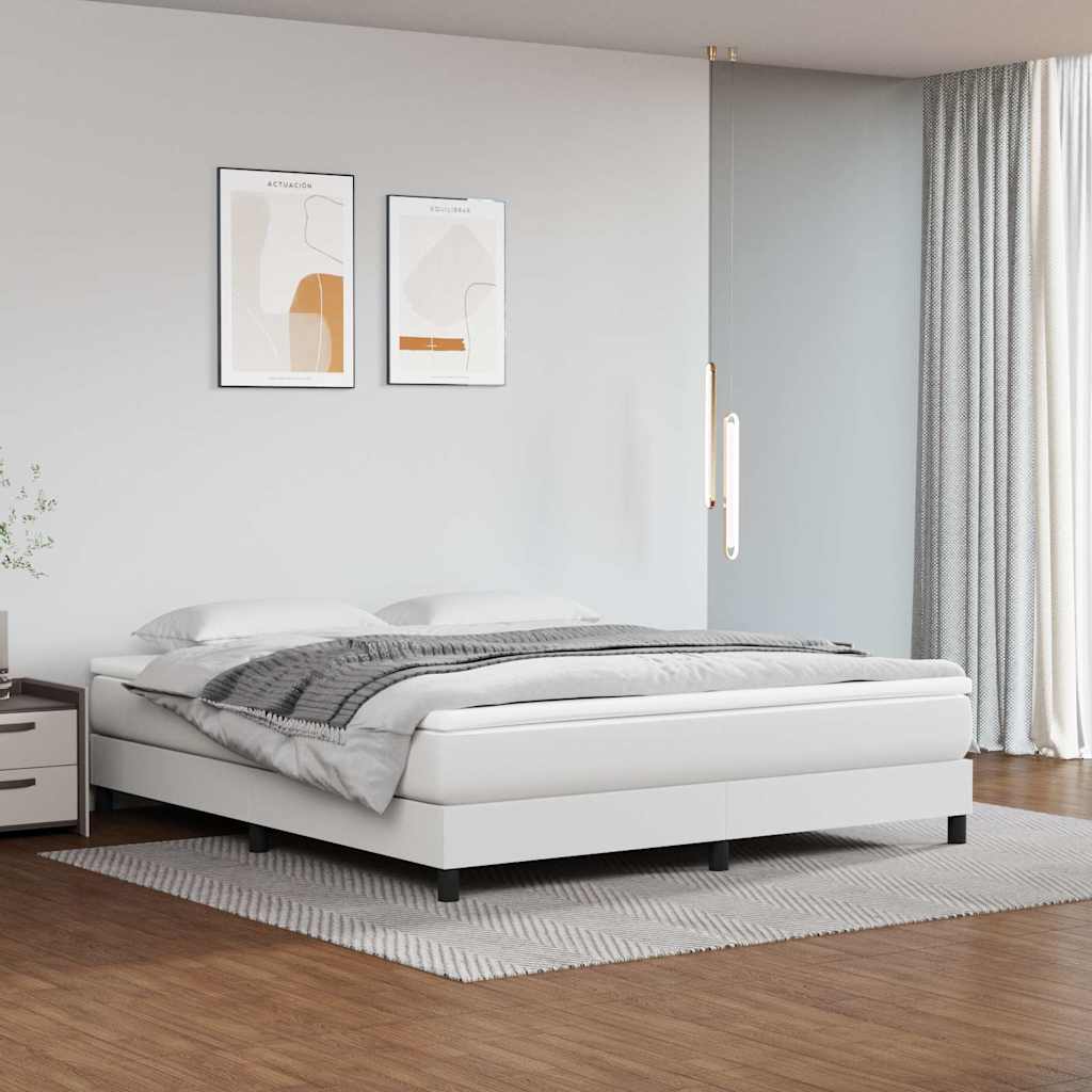 vidaXL Pocket Spring Bed Mattress White 183x213x20 cm Faux Leather 1