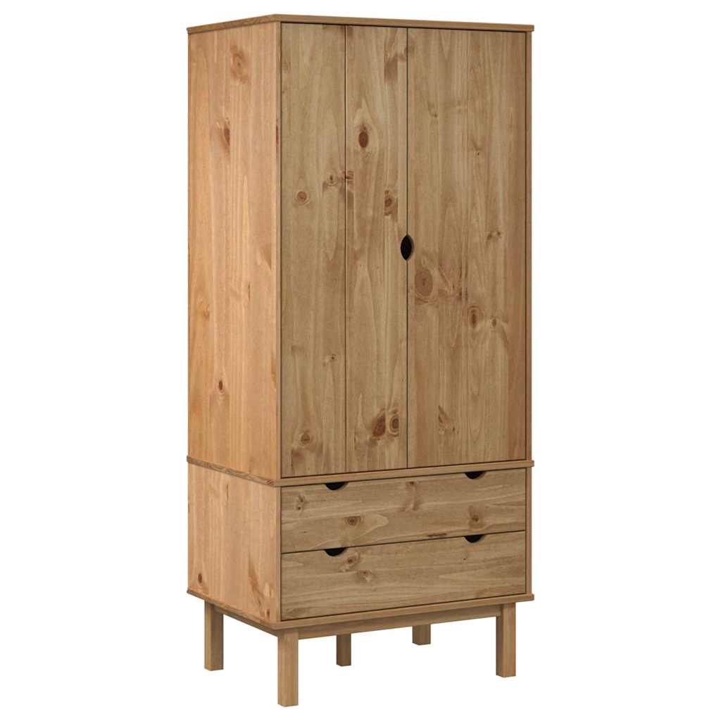 vidaXL Wardrobe "OTTA" 76,5x53x172 cm Solid Wood Pine 2