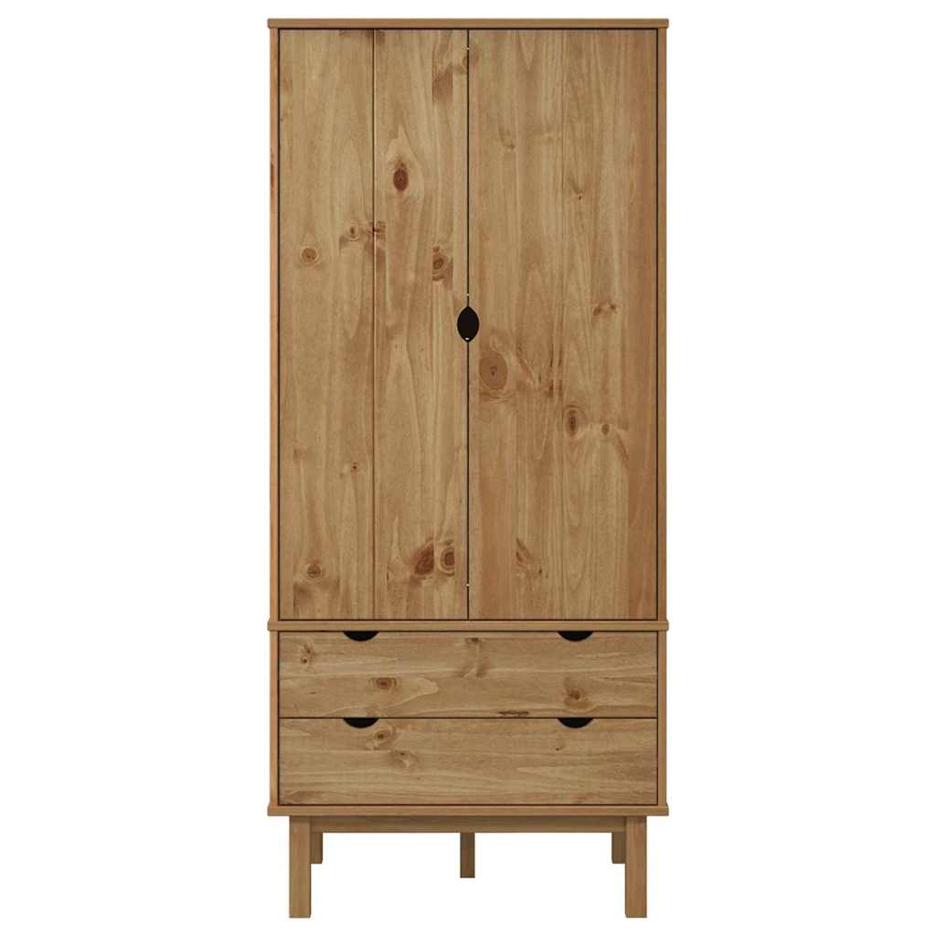 Wardrobe "OTTA" 76,5x53x172 cm Solid Wood Pine Brown