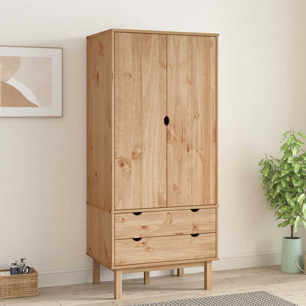 vidaXL Wardrobe "OTTA" 76,5x53x172 cm Solid Wood Pine 1