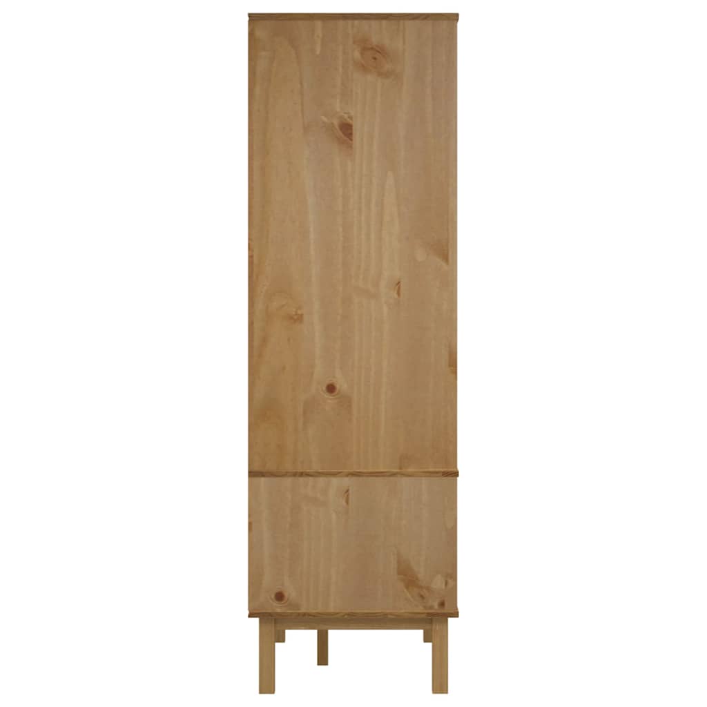 vidaXL Wardrobe "OTTA" Brown and White 76,5x53x172 cm Solid Wood Pine 4