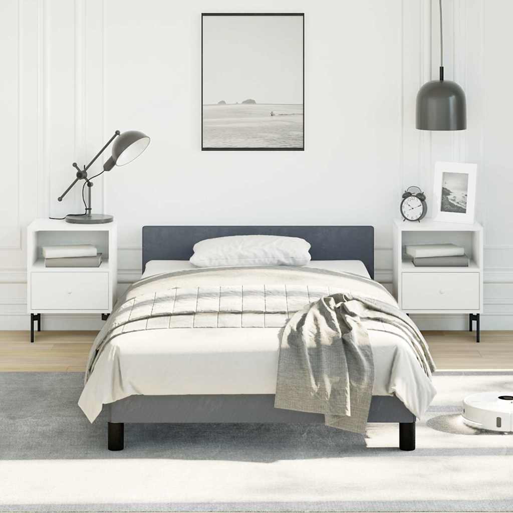 Bed Frame without Mattress Velvet Dark grey Twin XL