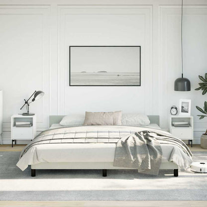 Bed Frame without Mattress Velvet Light grey California King