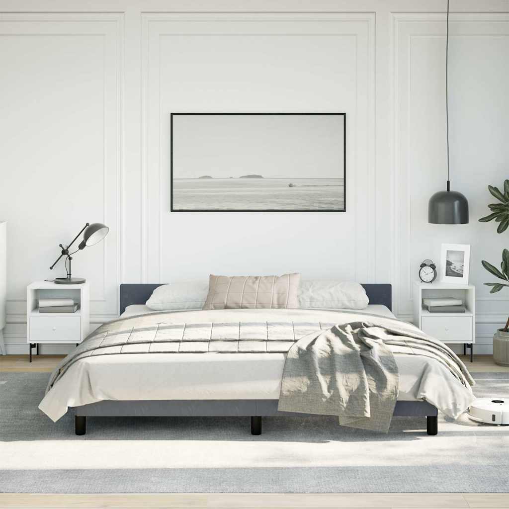 Bed Frame without Mattress Velvet Dark grey California King