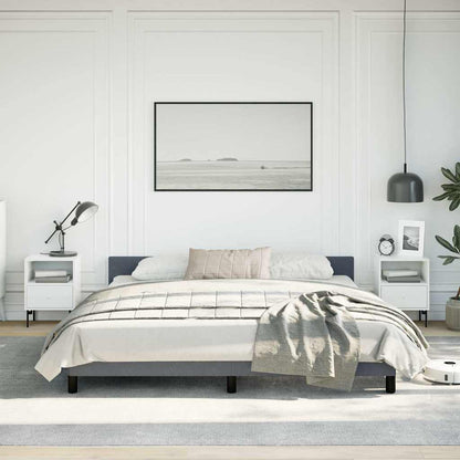 Bed Frame without Mattress Velvet Dark grey California King