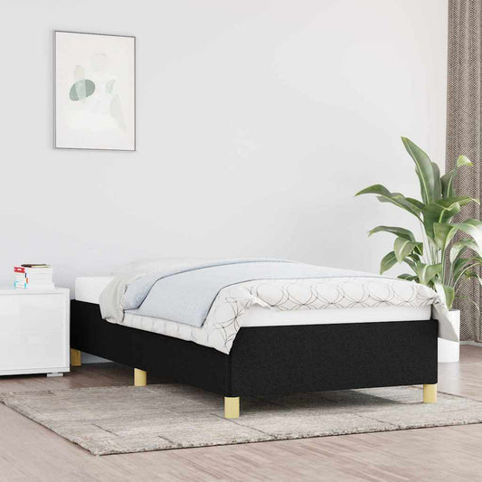 Bed Frame without Mattress 135x190 cm Double Fabric Black 3FT Single 35 cm