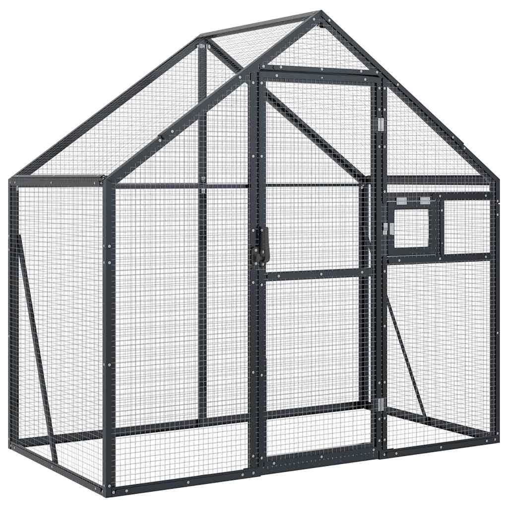 vidaXL Aviary Anthracite 179x100x185 cm Aluminium 2