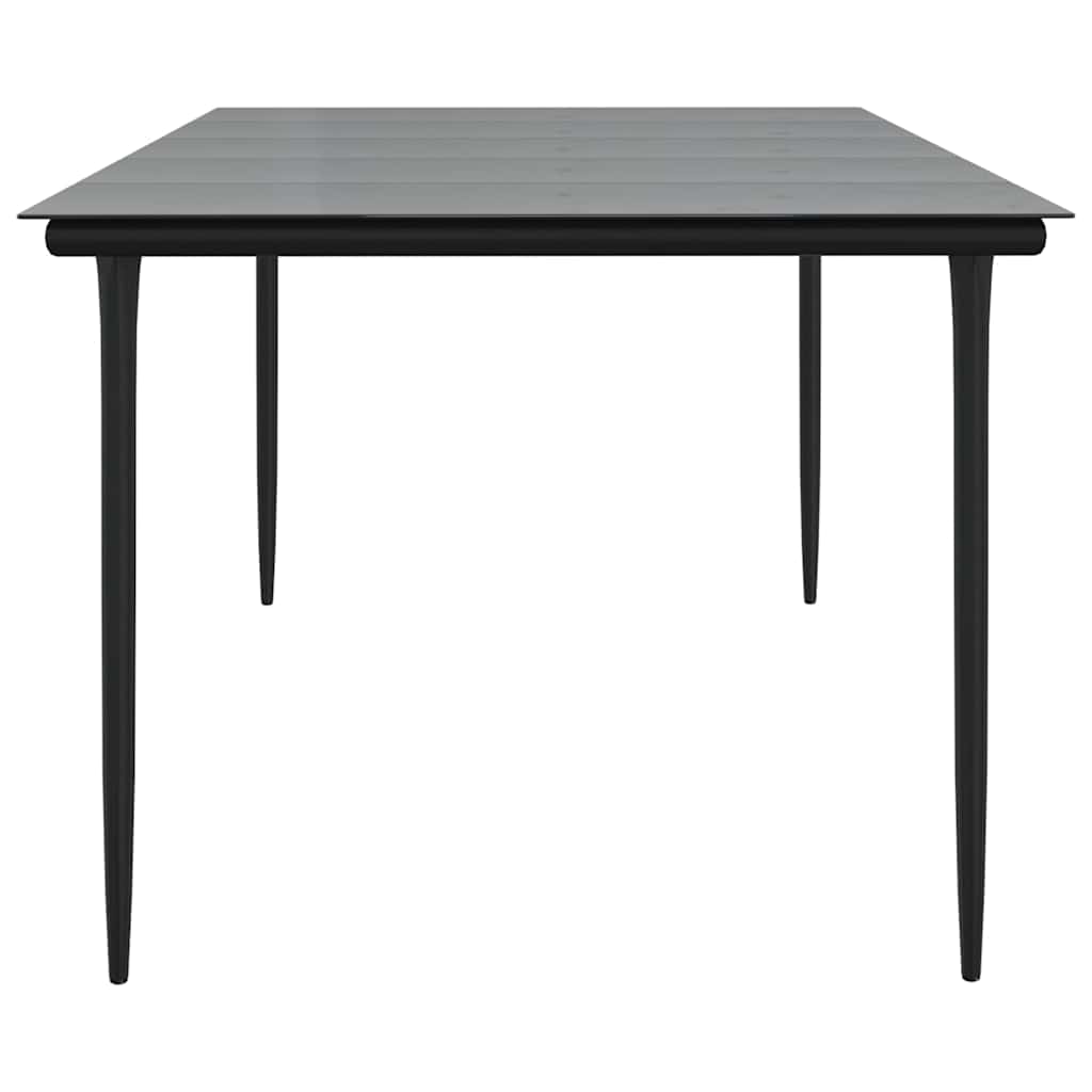 vidaXL Garden Dining Table Black 200x100x74cm Steel and Tempered Glass 4