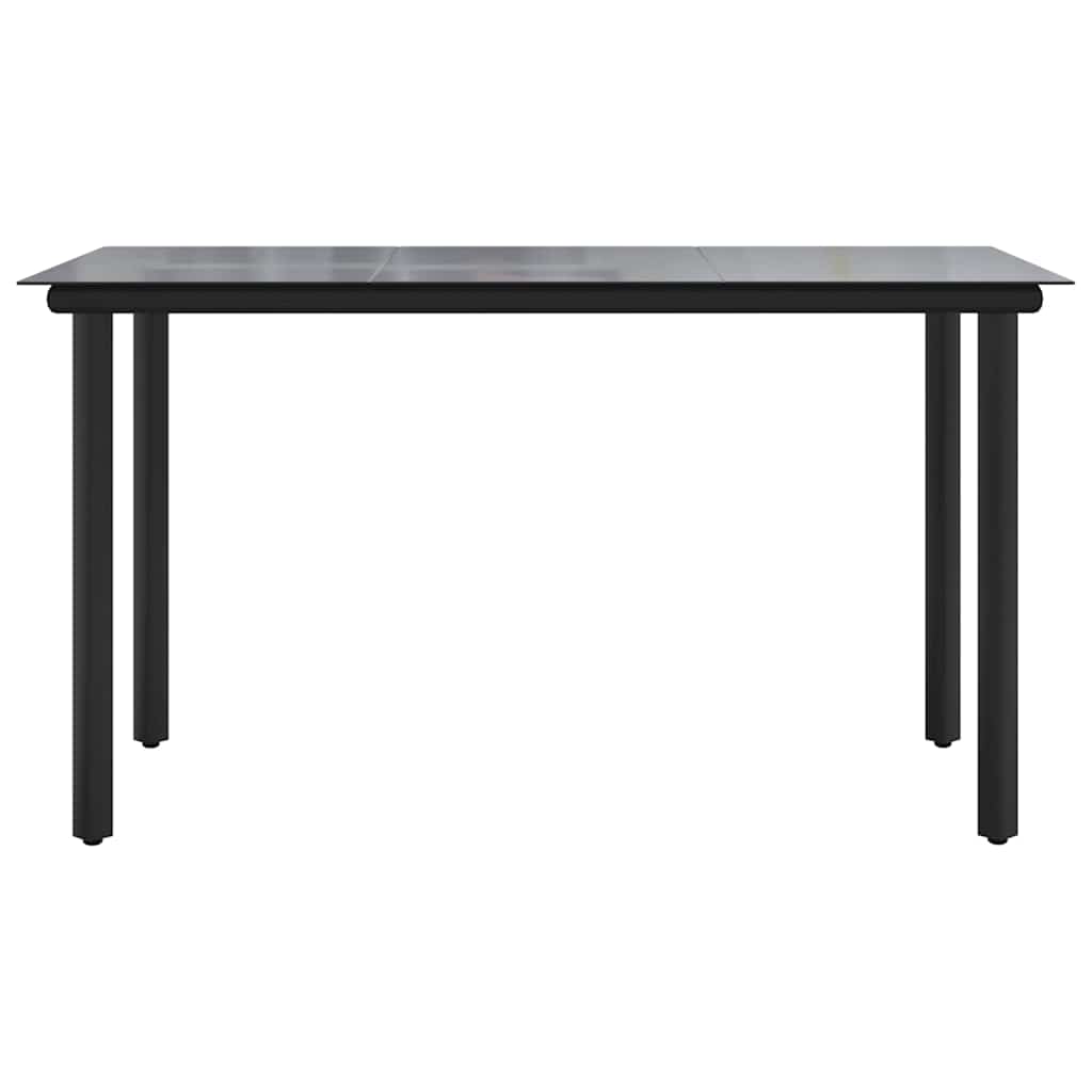vidaXL Garden Dining Table Black 200x100x74cm Steel and Tempered Glass 3
