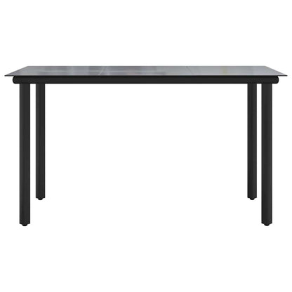 vidaXL Garden Dining Table Black 200x100x74cm Steel and Tempered Glass 3