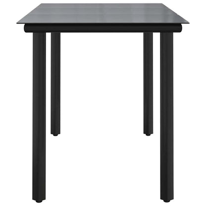 vidaXL Garden Dining Table Black 200x100x74cm Steel and Tempered Glass 4