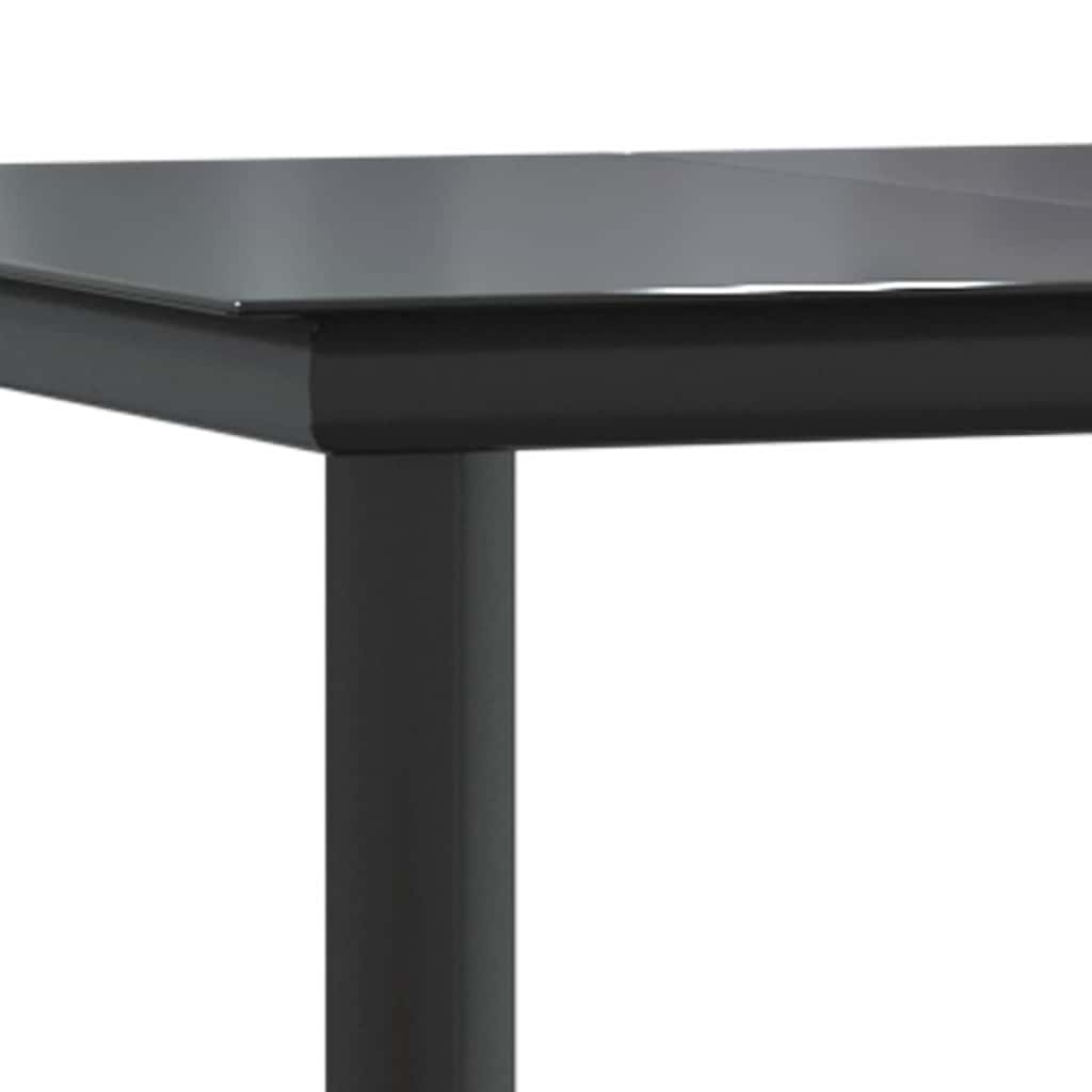 vidaXL Garden Dining Table Black 200x100x74cm Steel and Tempered Glass 6