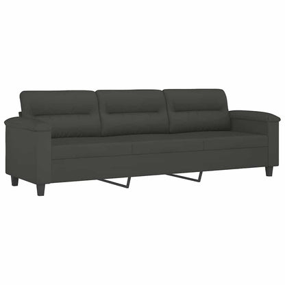 vidaXL 3-Seater Sofa Dark Grey 210 cm Microfibre Fabric 2