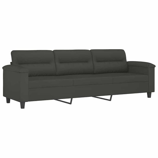 vidaXL 3-Seater Sofa Dark Grey 210 cm Microfibre Fabric 2