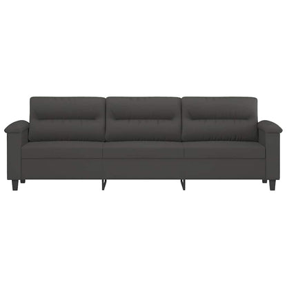 vidaXL 3-Seater Sofa Dark Grey 210 cm Microfibre Fabric 3
