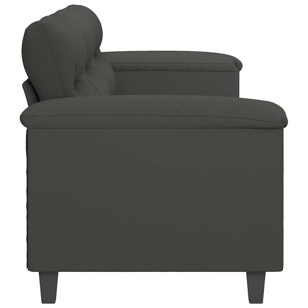 vidaXL 3-Seater Sofa Dark Grey 210 cm Microfibre Fabric 4