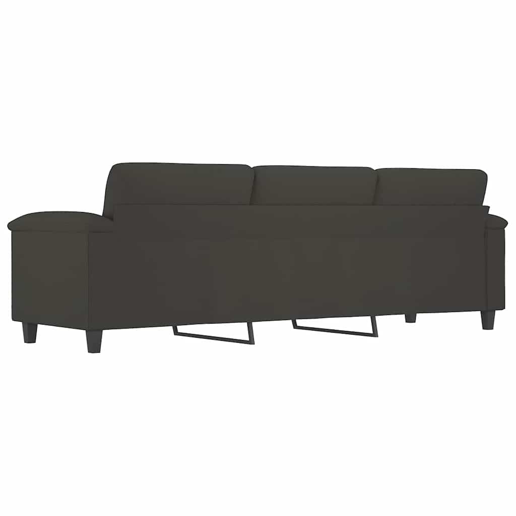 vidaXL 3-Seater Sofa Dark Grey 210 cm Microfibre Fabric 5