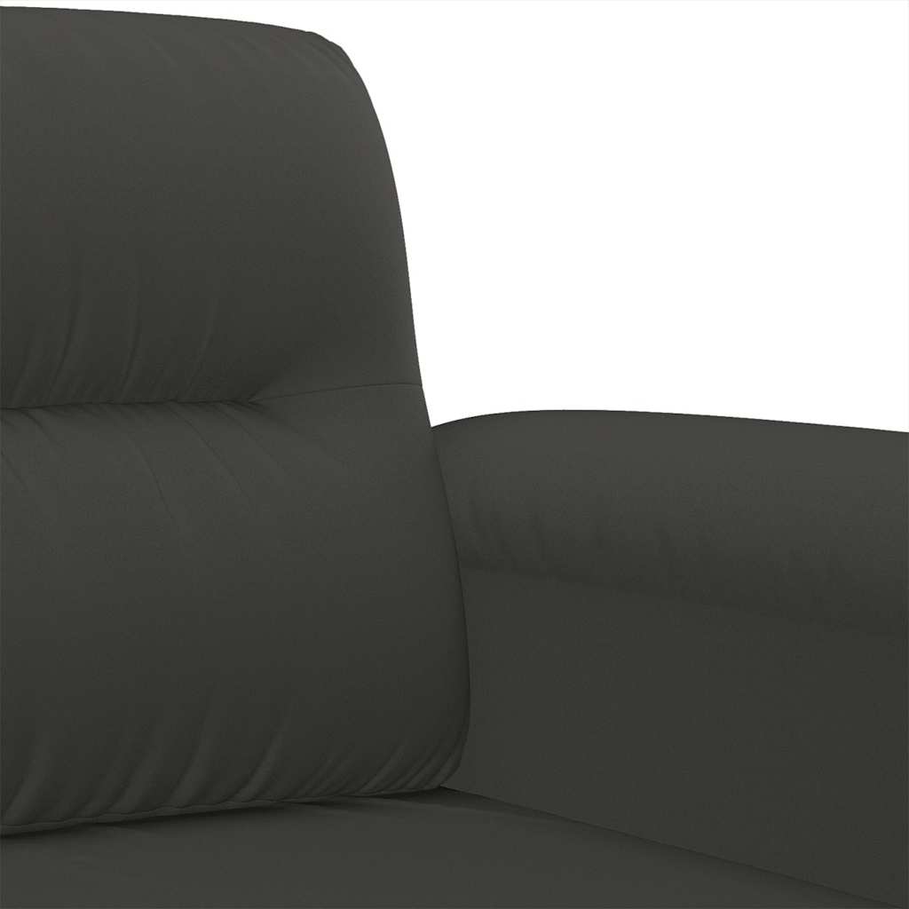 vidaXL 3-Seater Sofa Dark Grey 210 cm Microfibre Fabric 6