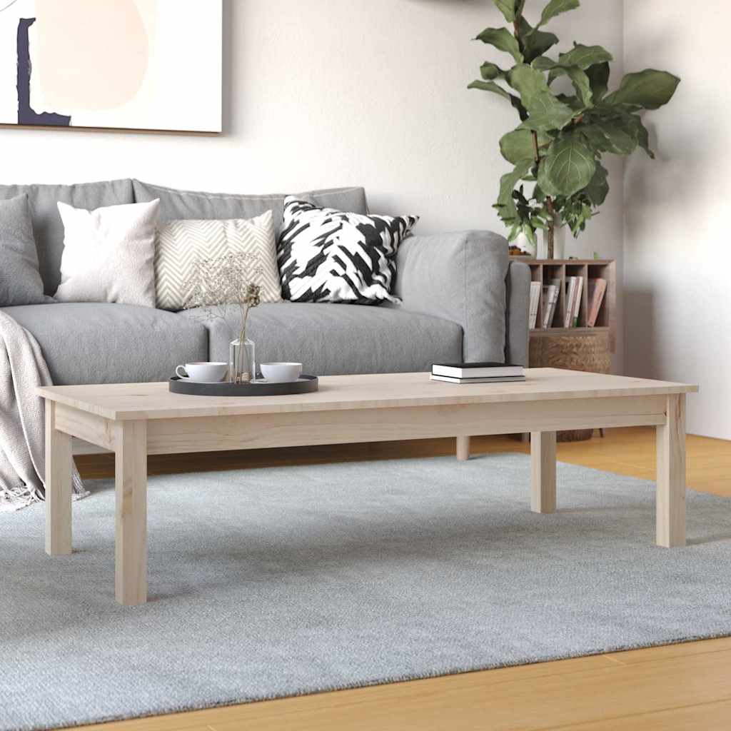 Coffee Table Solid Wood Pine Height 30 cm Natural