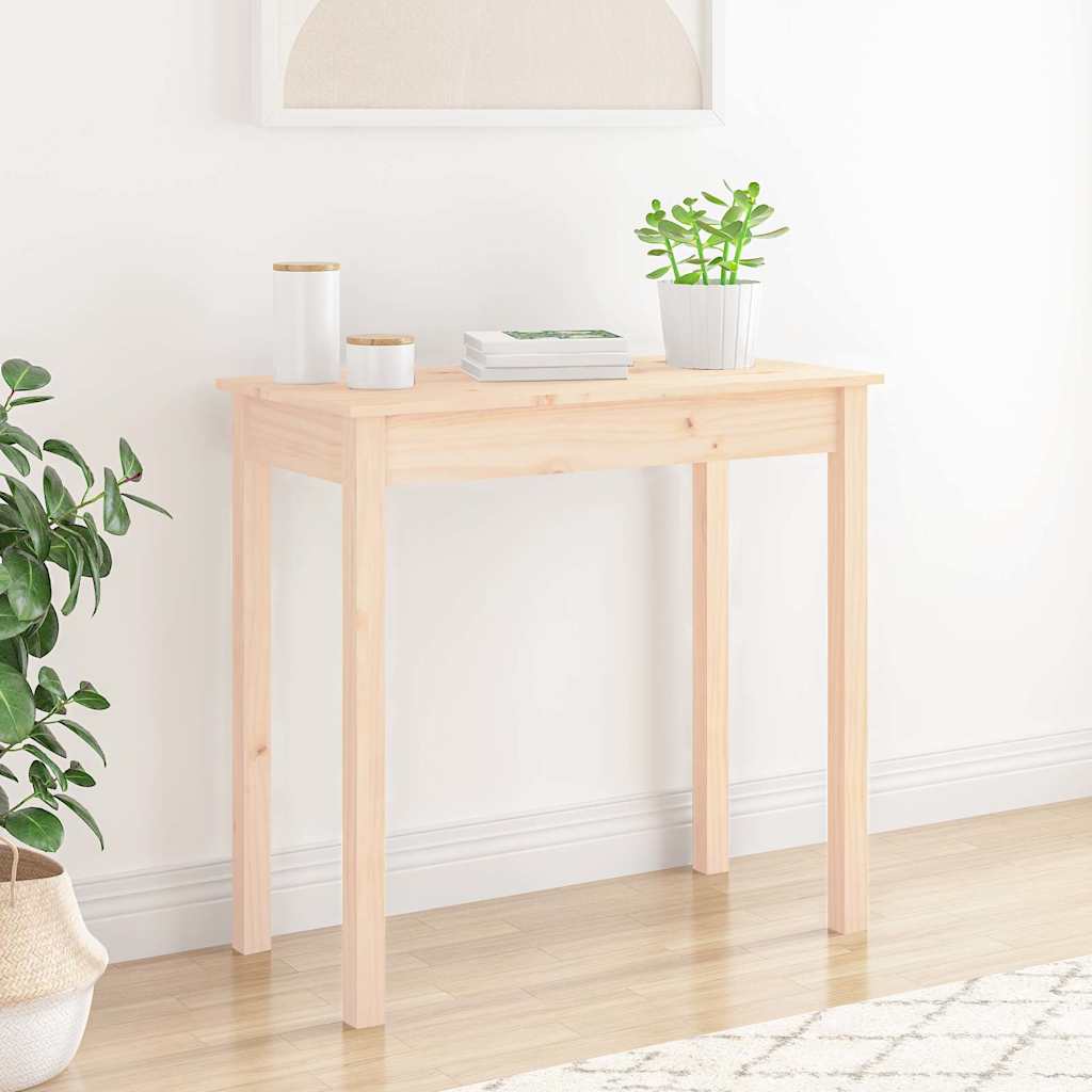 Console Table 80x40x75 cm Solid Wood Pine Natural 80 cm