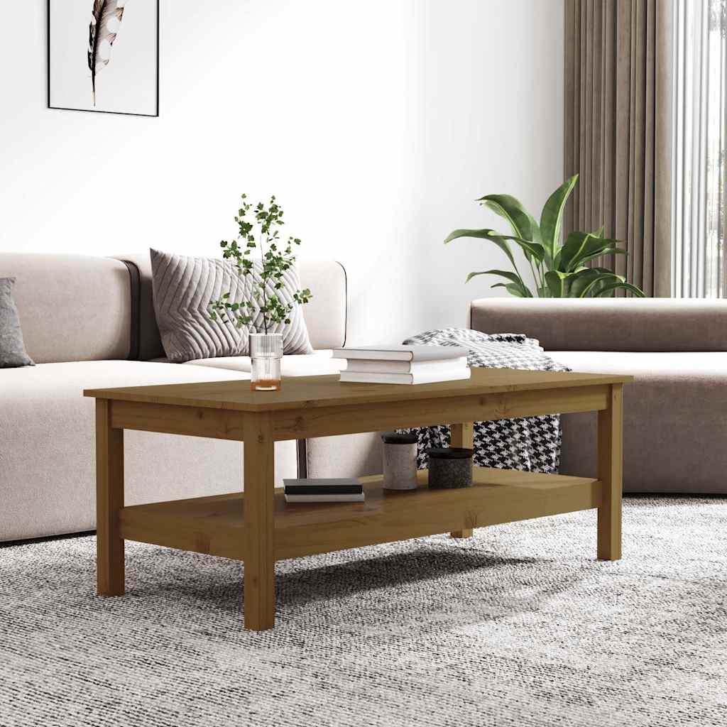 Coffee Table Solid Wood Pine Honey brown 110 cm 50 cm