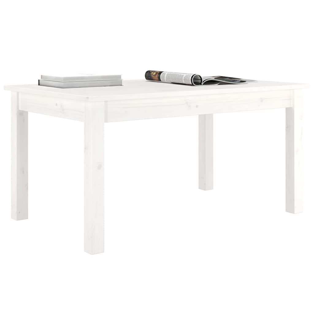 Coffee Table Solid Wood Pine Height 40 cm White 80 cm 50 cm