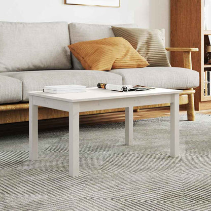 Coffee Table Solid Wood Pine Height 40 cm White 80 cm 50 cm
