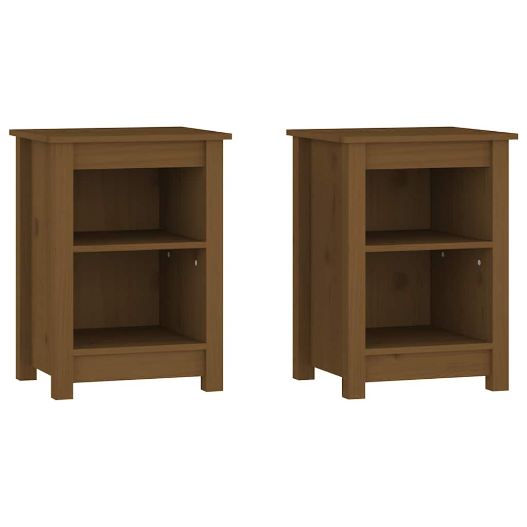Bedside Cabinets 40x35x55 cm Solid Wood Pine Honey brown 2