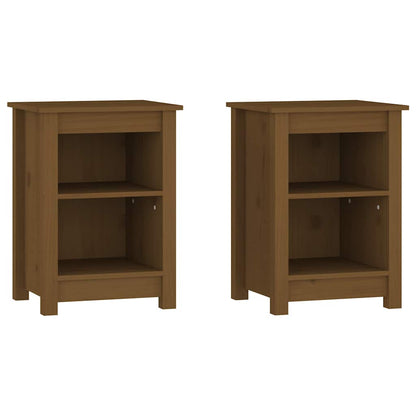 Bedside Cabinets 40x35x55 cm Solid Wood Pine Honey brown 2