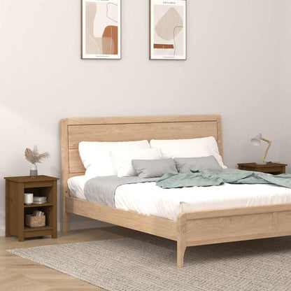 Bedside Cabinets 40x35x55 cm Solid Wood Pine Honey brown 2