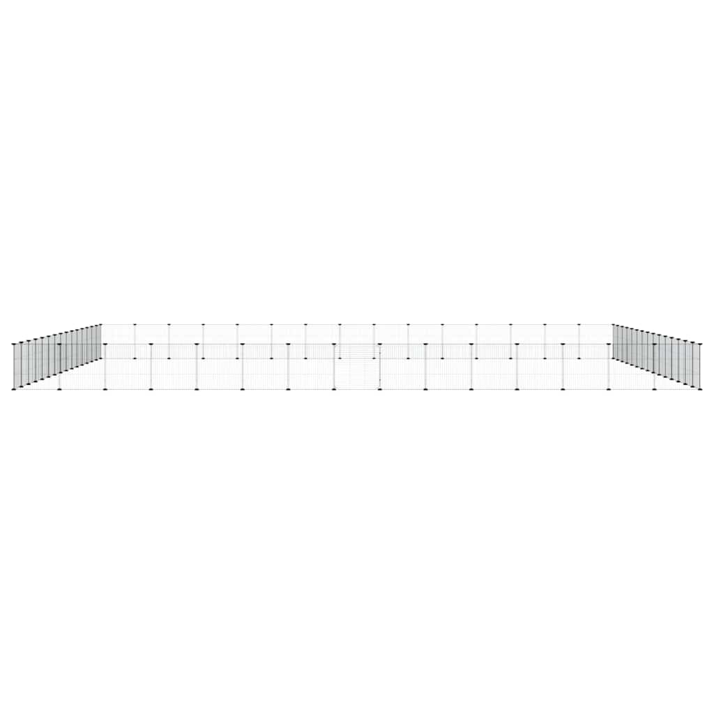 vidaXL 60-Panel Pet Cage with Door Black 525x525x35 cm Steel 3