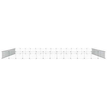 vidaXL 60-Panel Pet Cage with Door Black 525x525x35 cm Steel 3