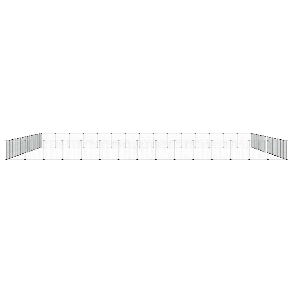 vidaXL 60-Panel Pet Cage with Door Black 525x525x35 cm Steel 5