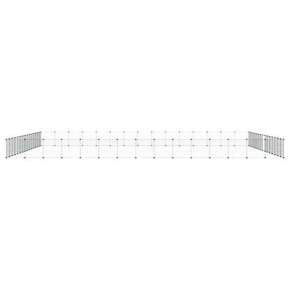 vidaXL 60-Panel Pet Cage with Door Black 525x525x35 cm Steel 5