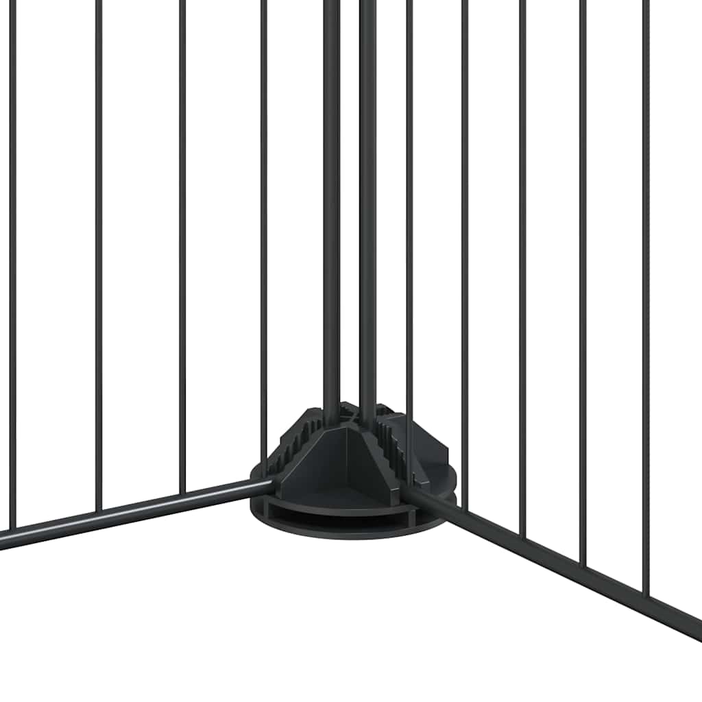vidaXL 60-Panel Pet Cage with Door Black 525x525x35 cm Steel 6
