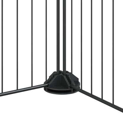vidaXL 60-Panel Pet Cage with Door Black 525x525x35 cm Steel 6