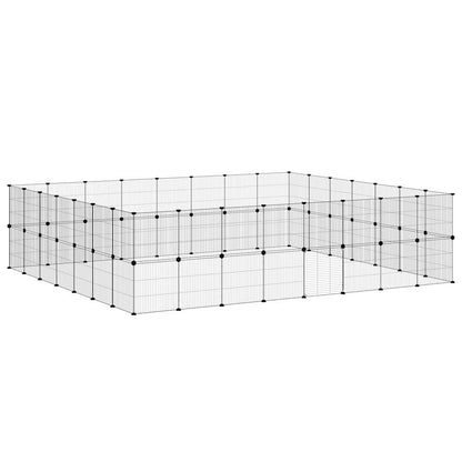 vidaXL 60-Panel Pet Cage with Door Black 280x245x70 cm Steel 3