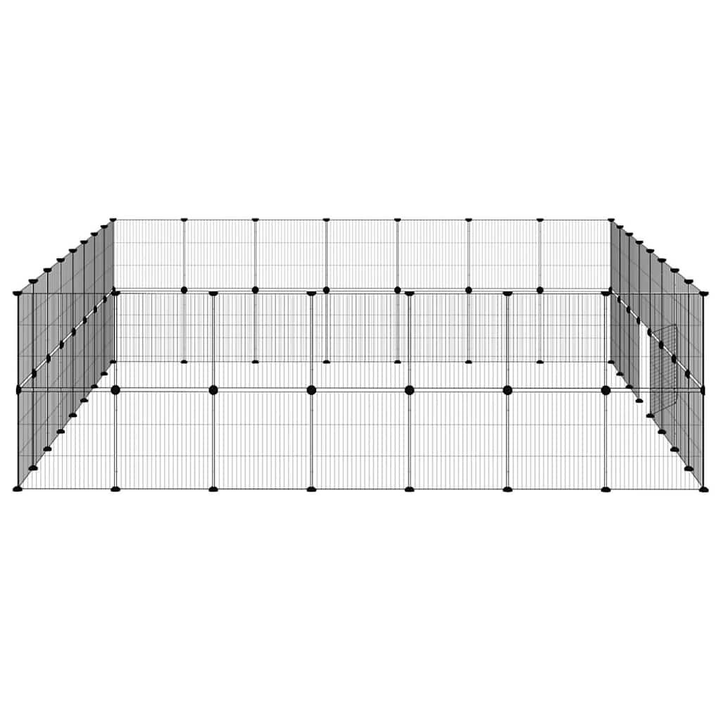 vidaXL 60-Panel Pet Cage with Door Black 280x245x70 cm Steel 6