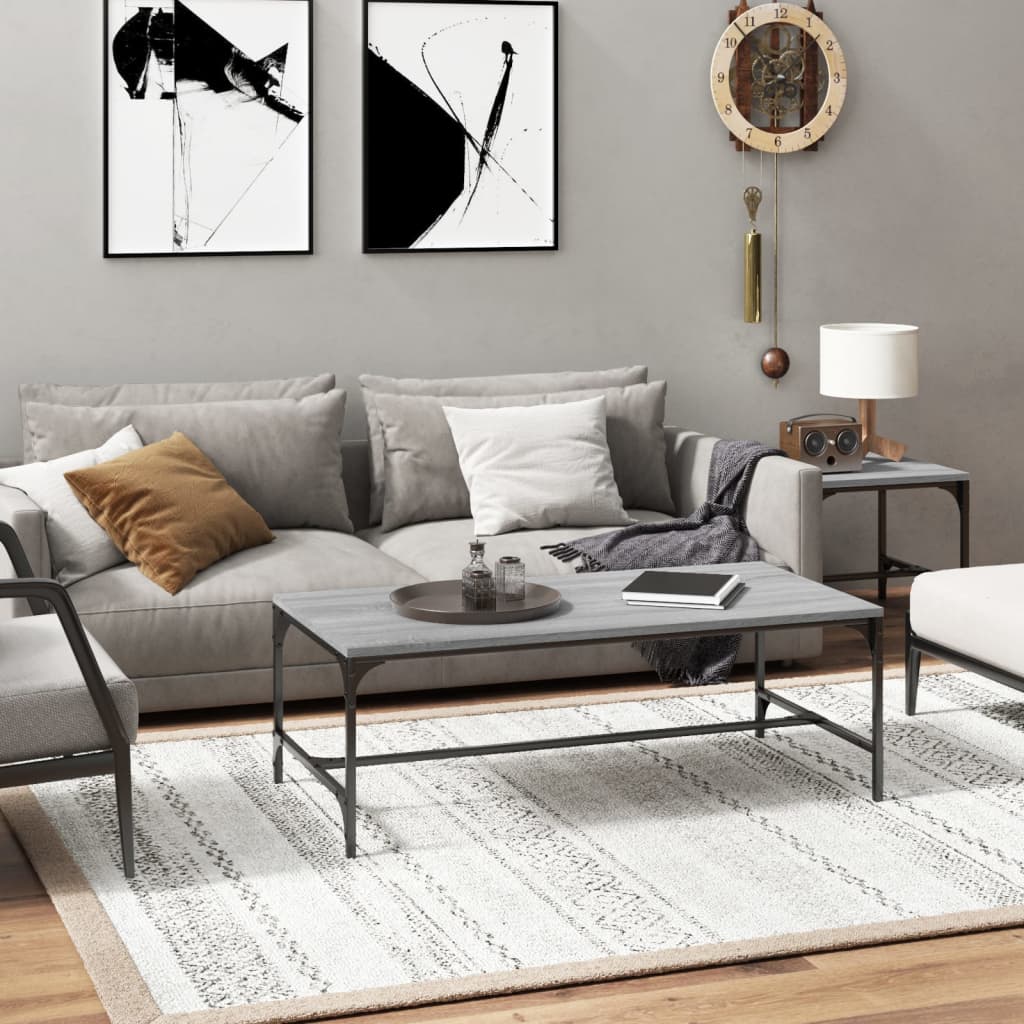 Coffee Table Engineered Wood Depth 50 cm Height 35 cm Grey sonoma
