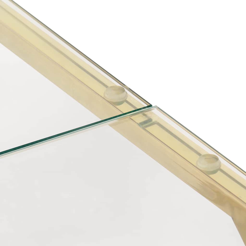 vidaXL Coffee Table Gold Stainless Steel and Tempered Glass 6