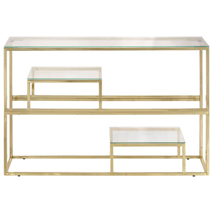 Console Table Stainless Steel and Tempered Gold