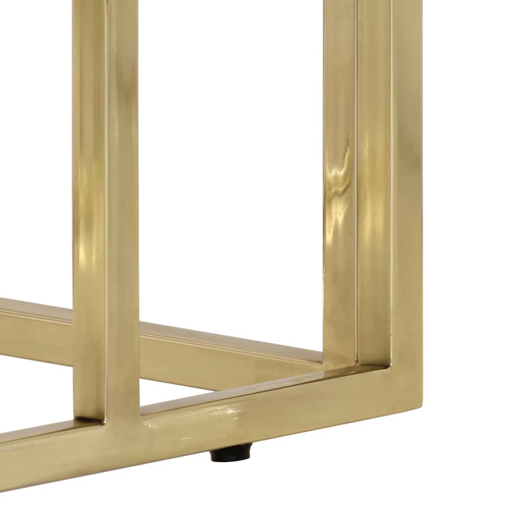 Console Table Stainless Steel and Tempered Gold