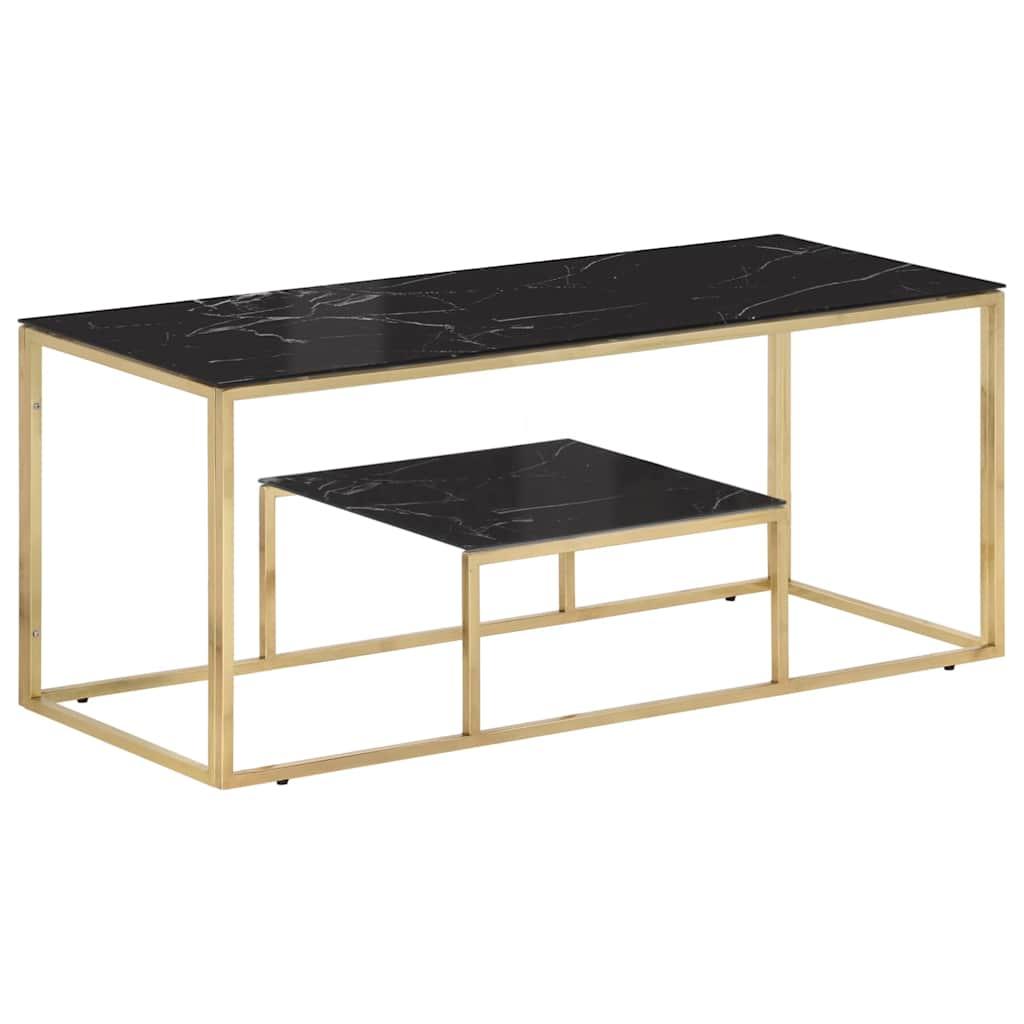 Coffee Table Stainless Steel and Solid Sleeper Gold and black