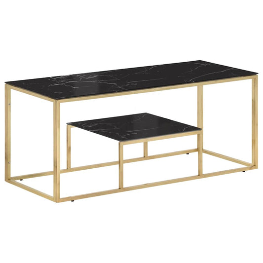 Coffee Table Stainless Steel and Solid Sleeper Gold and black
